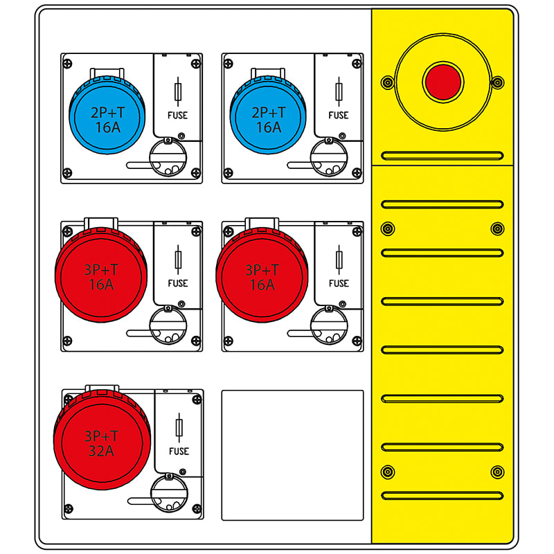 SCAME PARRE SPA - SCA657.6935-181 MBOX3 MORSETT.+EMERGENZA PR. C/FUSIBILI