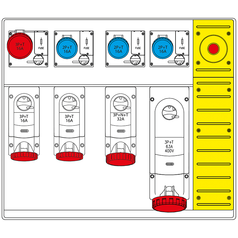 SCAME PARRE SPA - SCA658.6958-072 MBOX5 MORSETTIERA+EMERGENZA PRESE C/FUS.