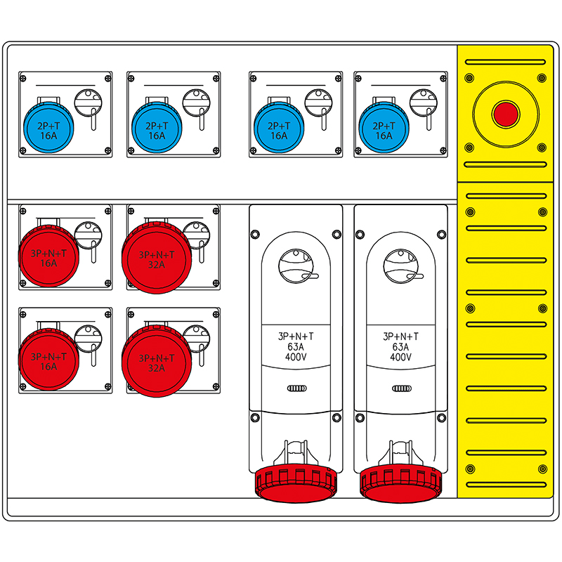 SCAME PARRE SPA - SCA658.8950-702 MBOX5 MORSETTIERA+EMERGENZA PRESE S/FUS.