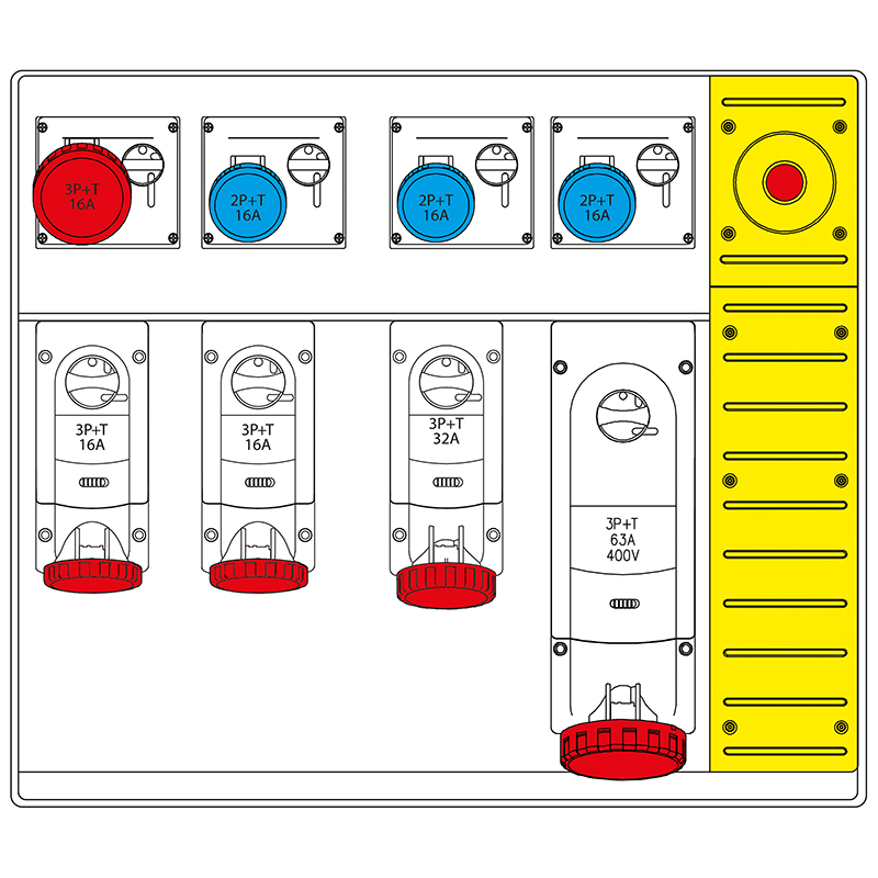 SCAME PARRE SPA - SCA658.8858-040 Mbox5 con spina+emergenza prese s/fus.