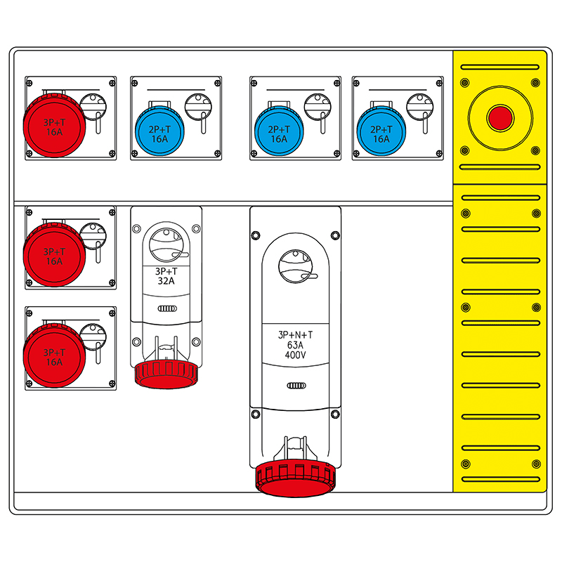 SCAME PARRE SPA - SCA658.8958-090 MBOX5 MORSETTIERA+EMERGENZA PRESE S/FUS.
