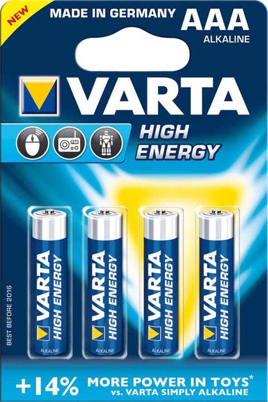 VARTA CONSUMER BATT - VAT04903121414 AAA (MINISTILO) LONGLIFE POWER X4