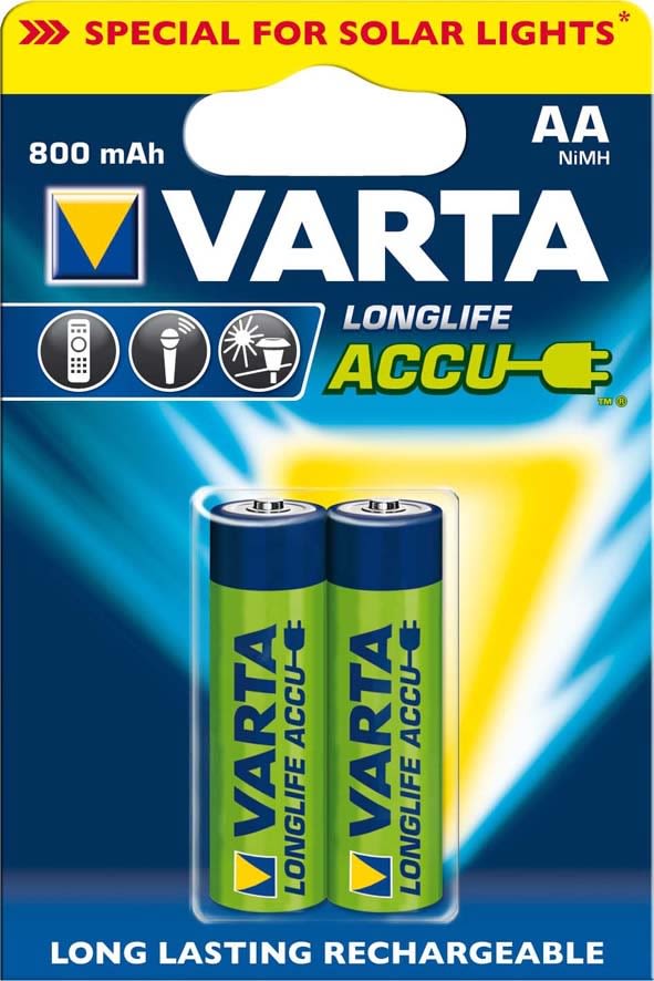 VARTA CONSUMER BATT - VAT56736101402 AA (STILO) RECHARGE ACCU SOLAR X2 (800 M