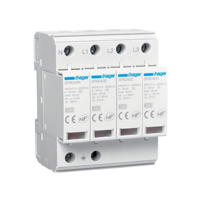 HAGER - HAGSPB440D SPD 4P T2 TNS/TT 40KA
