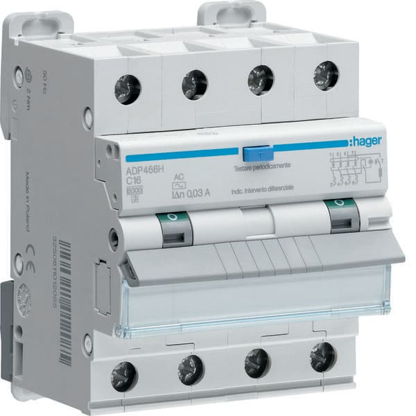HAGER - HAGAFM490H DIFF MAGN 4P 300MA A 40A 6KA C 4M