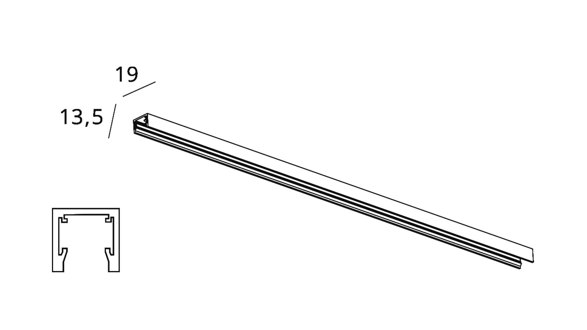 BRILUX SRL - BR1B600-TMS0205 MINI TRACK SPORGENTE 42V MAGNET 2,5M NER