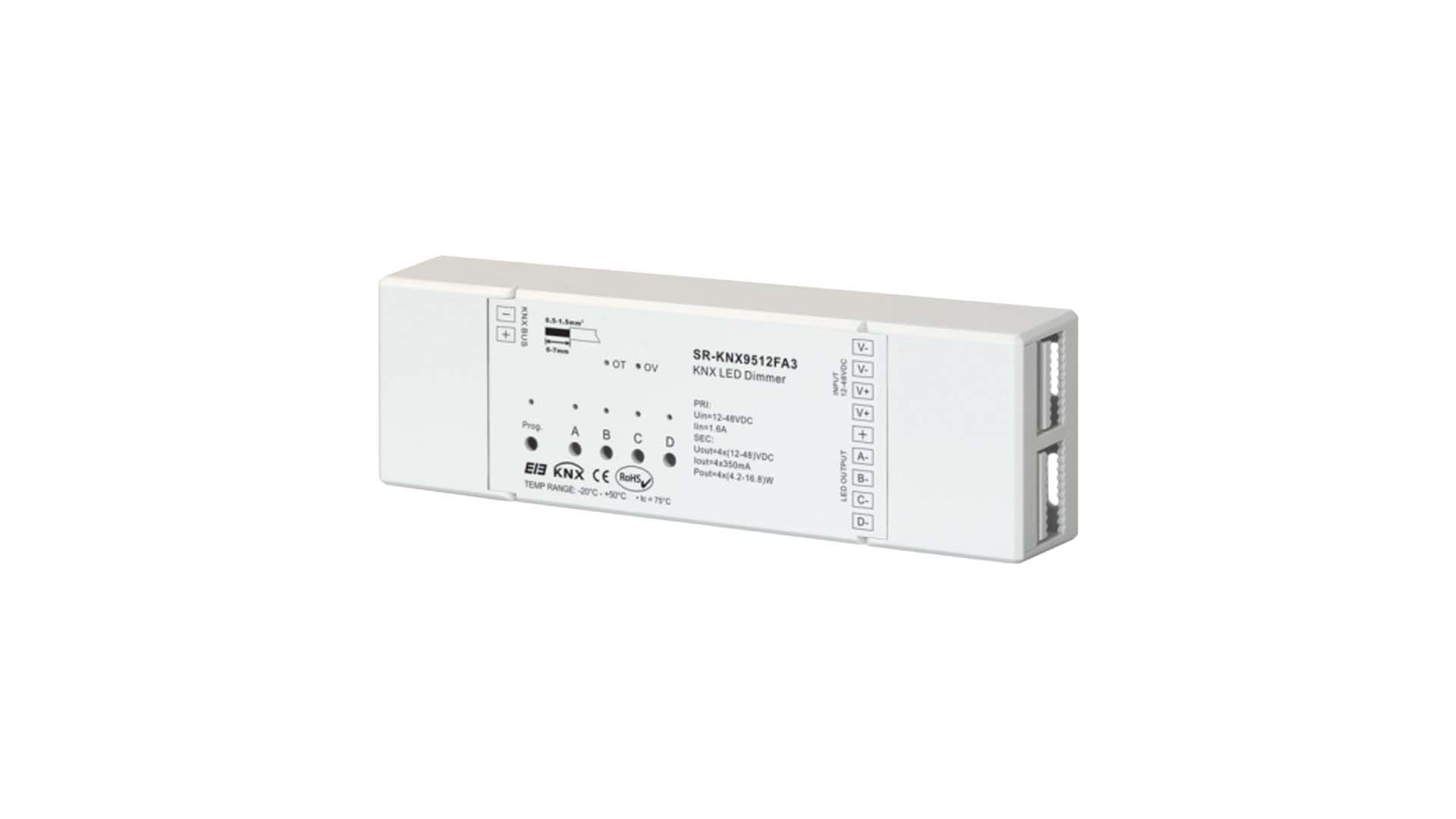 BRILUX SRL - BR1B96-KNX9512FA3 KNX RGBW DRIVER CC 12-48VDC 4X350MA 16-6
