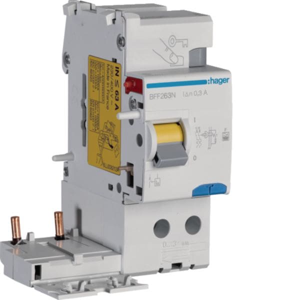 HAGER - HAGBFF263N BLOCCO DIFFERENZIALE 2P 300 MA <63A F 2M