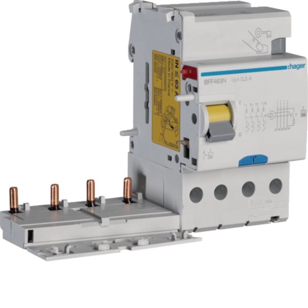 HAGER - HAGBFF463N BLOCCO DIFFERENZIALE 4P 300 MA <63A F 3M