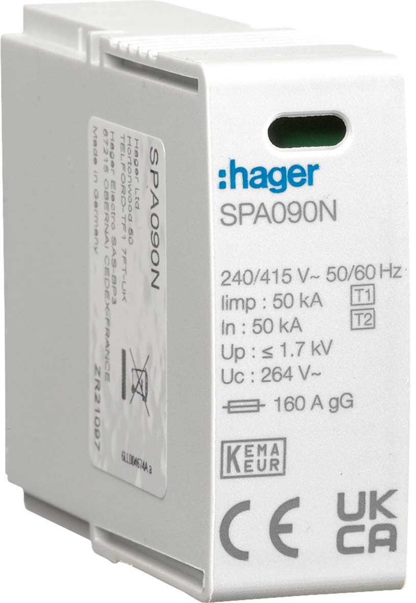 HAGER - HAGSPA090N CARTUCCIA N-PE PER SPD TIPO SPA9XX