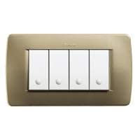 BTICINO - BTIC4804GM LUNA - PLACCA 4P GIALLO METALLIZZATO