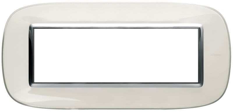 BTICINO - BTIHB4806DB AXOLUTE - PLACCA 6P BIANCO LIQUID