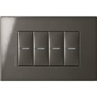 BTICINO - BTIHW4804HS AXOLUTE AIR - PLACCA 4M ANTRACITE