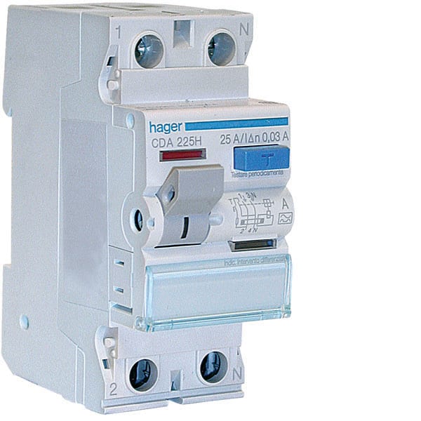 HAGER - HAGCDA225H INT. DIFF. ACC. 2P 30MA 25A A 2M
