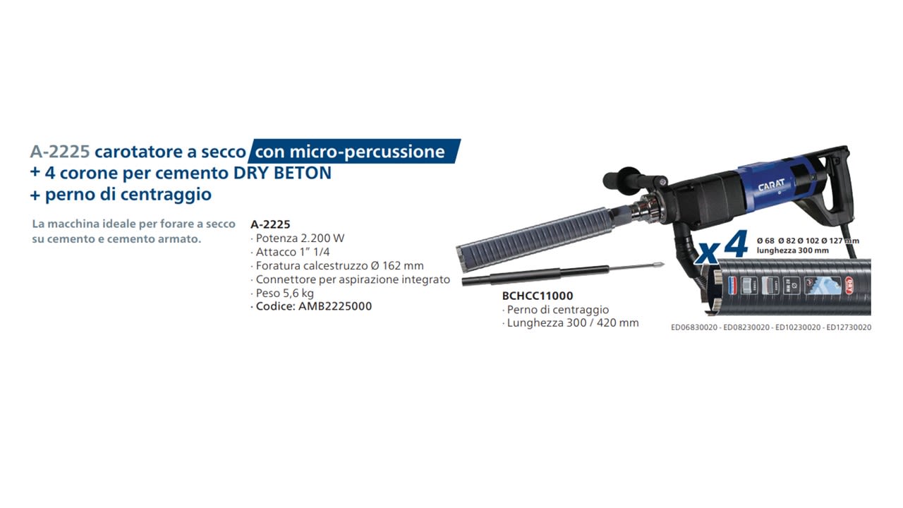 HIKOKI POWER TOOLS - HIACTBETON2 CAROTAT. A-2225+P.CENTR.+4CORONE