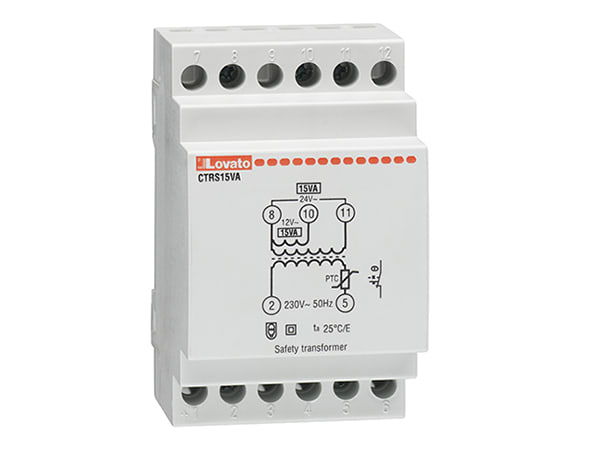 LOVATO - LOVCTRS15VA TRASF SICUREZZA 15VA (230VAC/12-24VAC)