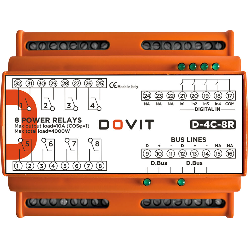 DOVIT - DOVD-4C-8R MODULO DUAL BUS, 4 INGRESSI DIGITALI, 8