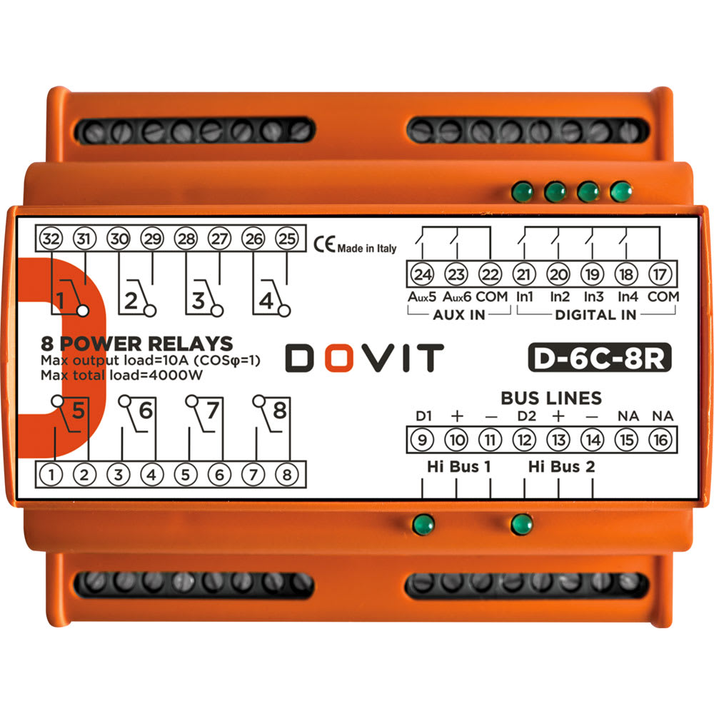 DOVIT - DOVD-6C-8R MODULO DUAL BUS, 6 INGRESSI DIGITALI, 8