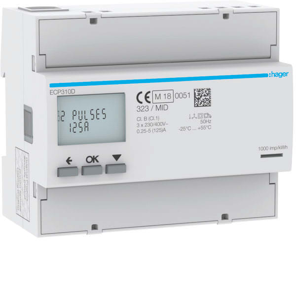 HAGER - HAGECP310D CONTATORE 3F DIR 125A USC IMP MID 6M