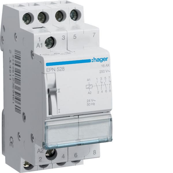HAGER - HAGEPN528 RELE PASSO-PASSO 16A 24V 2NA+2NC 2M