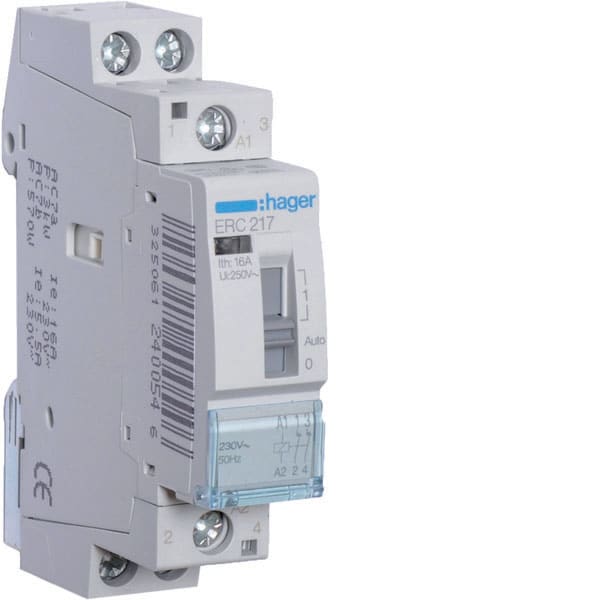 HAGER - HAGERC217 REL COM MAN STD+ 2NC 230VAC 16A 1M