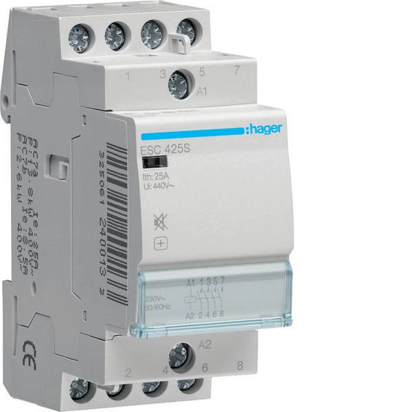 HAGER - HAGESC425S CONTATTORE SIL 4NA 230VAC 25A 2M