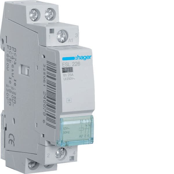 HAGER - HAGESL226 CONTATTORE STD+ 2NC 12VAC 25A 1M