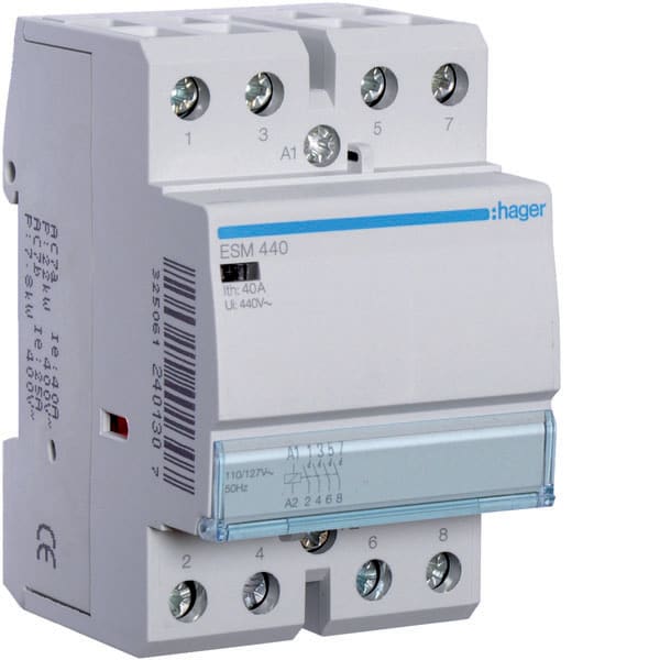 HAGER - HAGESM440 CONTATTORE STD 4NA 110/127VAC 40A 3M