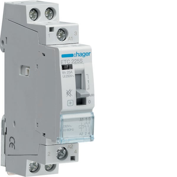 HAGER - HAGETC225S CONTATT GIORNO/NOTTE SIL 2NA 230VAC 25A