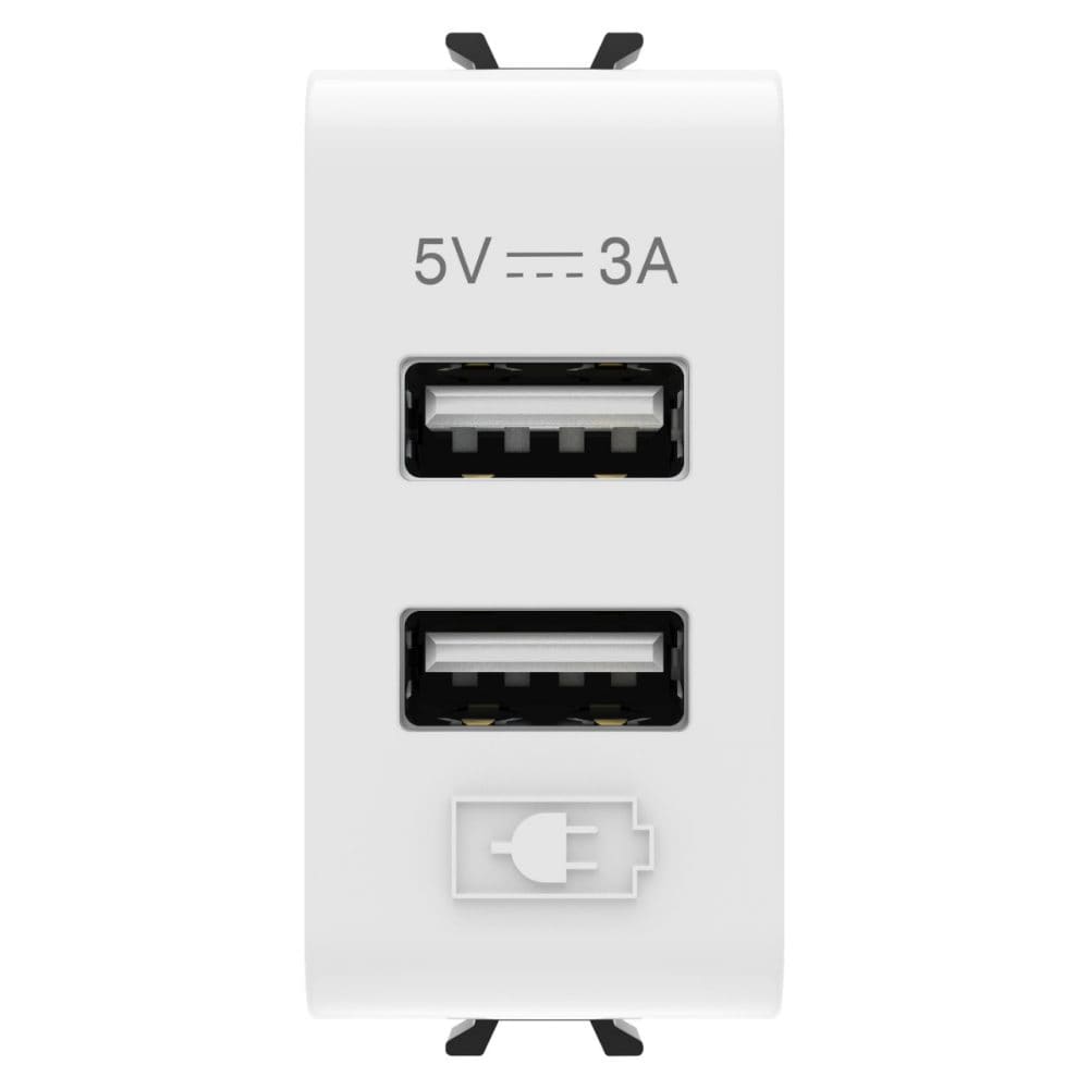 GEWISS - GEWGW10447 ALIMENTATORE USB A+A 5V 3A 1M BIANCO