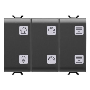 GEWISS - GEWGW12783A PULSANTIERA CON SIMBOLI INTERCAMBIABILI - KNX - 6 CANALI - 3 MODULI - NERO - CHORUSMART