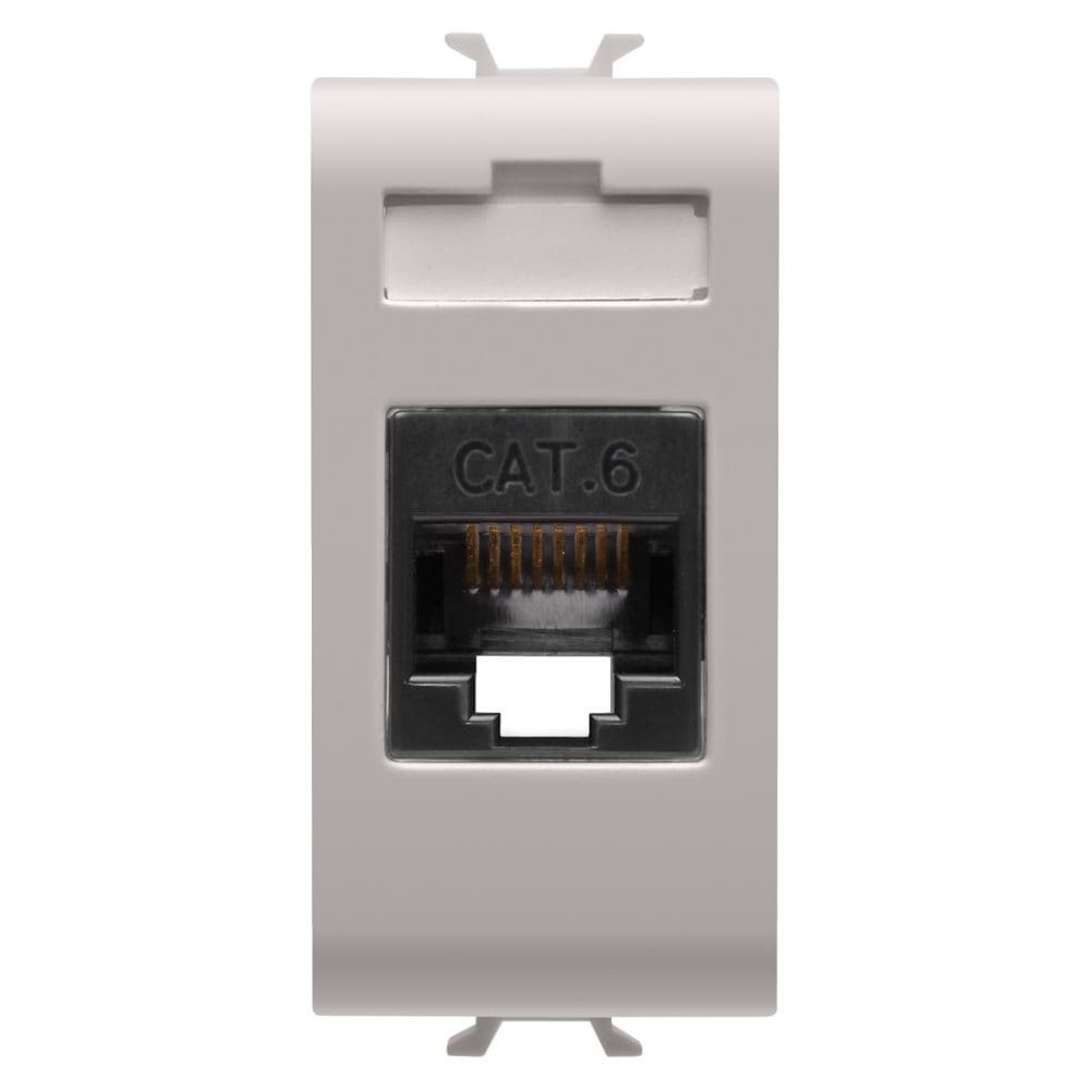 GEWISS - GEWGW13423 PRESA RJ45 - CATEGORIA 6 - UTP - 1 MODULO - CHORUSMART NATURAL BEIGE SATINATO