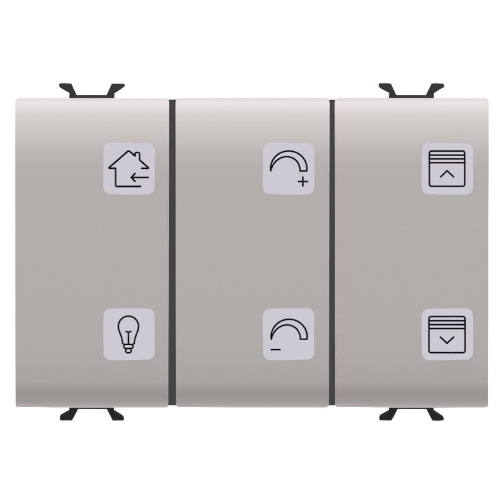 GEWISS - GEWGW13783A PULSANTIERA CON SIMBOLI INTERCAMBIABILI - KNX - 6 CANALI - 3 MODULI - NATURAL BEIGE - CHORUSMART