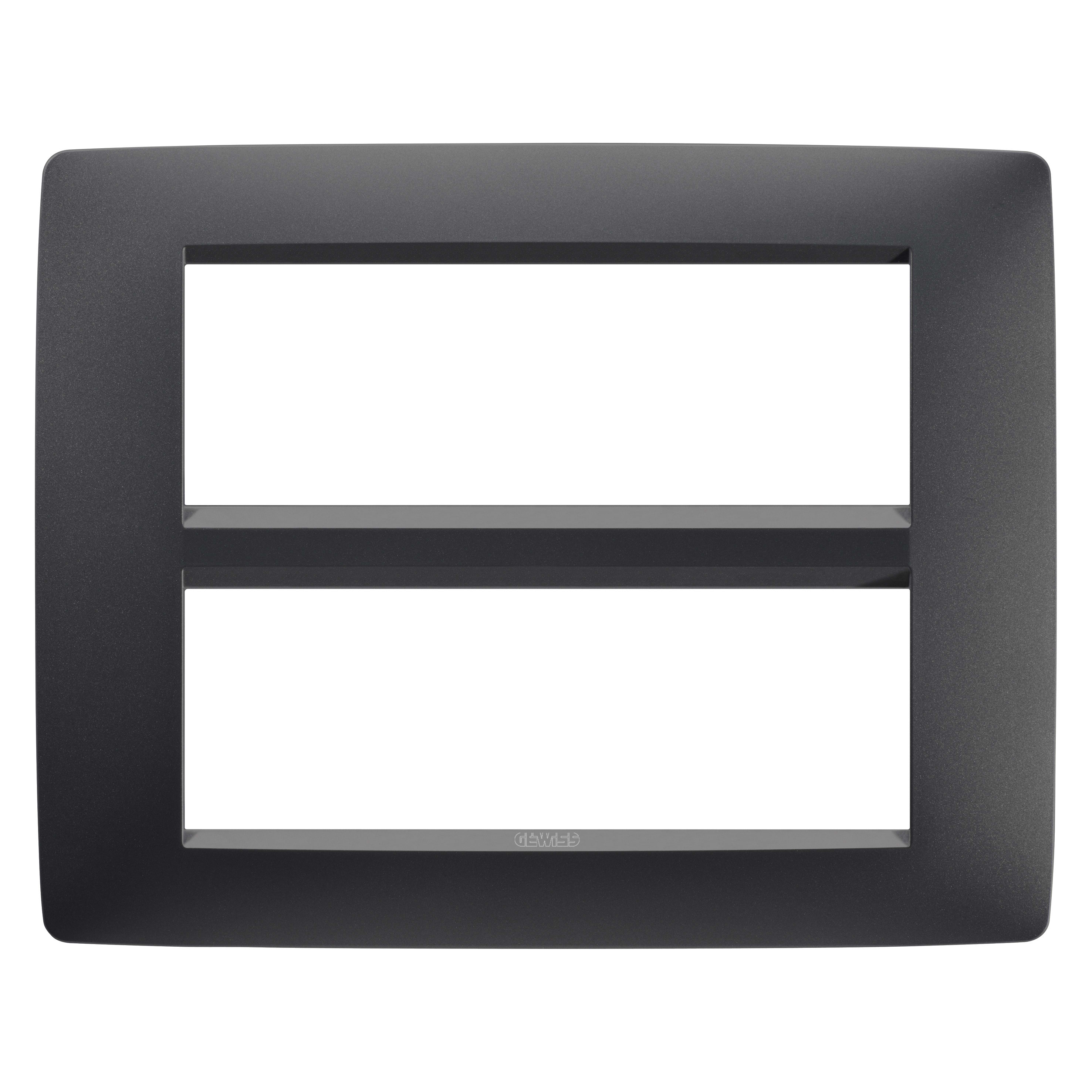 GEWISS - GEWGW16112VN PLACCA ONE 6+6M NERO SATINATO