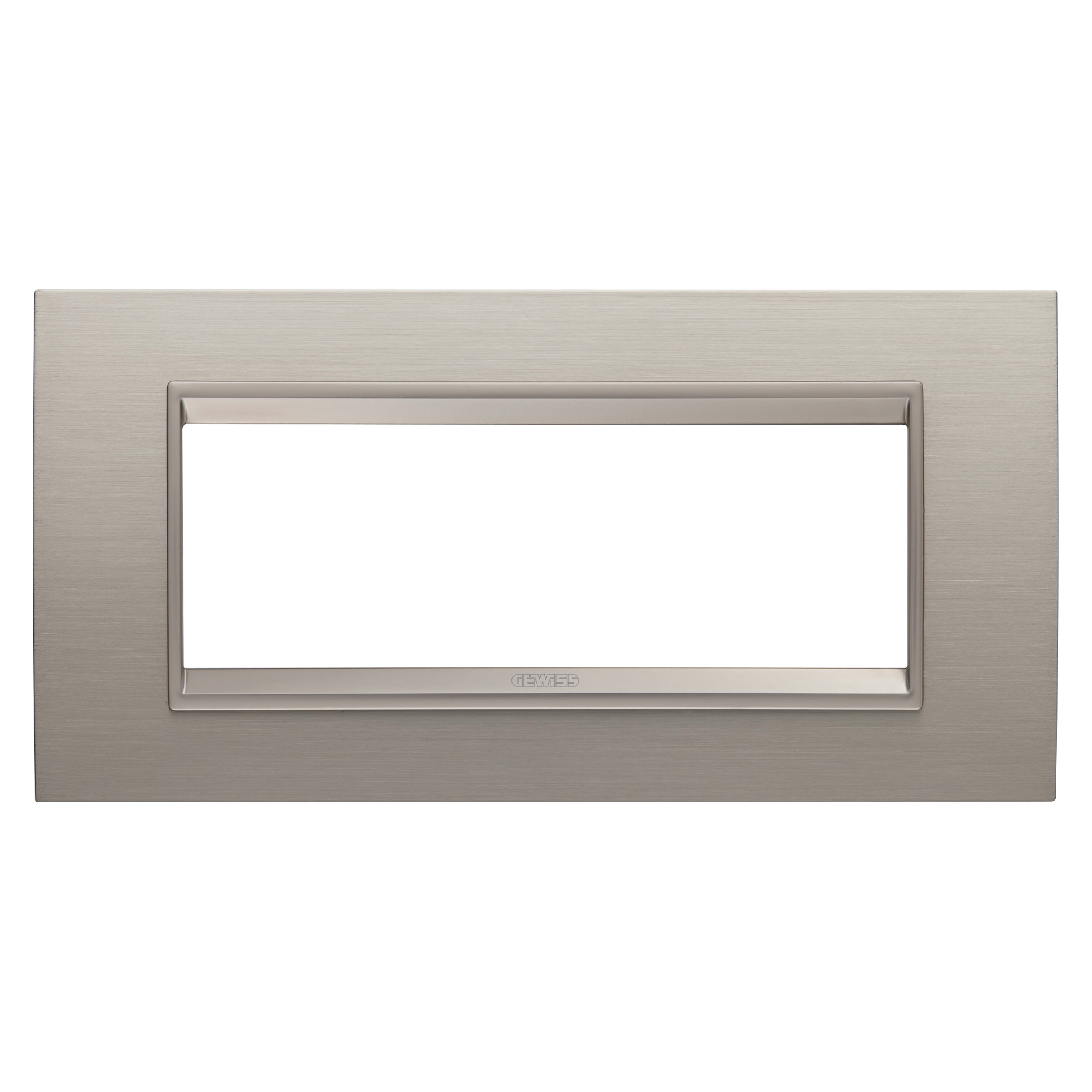 GEWISS - GEWGW16206XS PLACCA LUX 6M MET. ALLUM. SPAZZ.