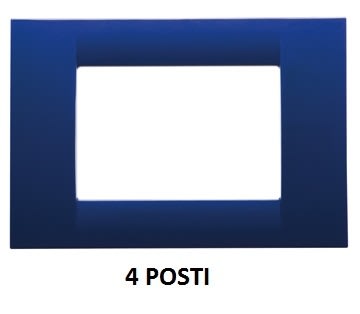 GEWISS - GEWGW22174 PLACCA VIRNA - IN TECNOPOLIMERO FINITURA LUCIDA - 4 POSTI - BLU JAZZ - SYSTEM