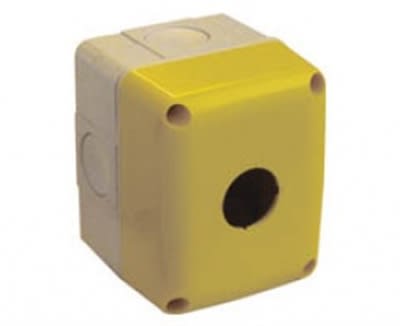 GEWISS - GEWGW27111 CONTENITORE VUOTO PER PULSANTI, COMANDI E SEGNALATORI - 1 POSTO - DIAMETRO 22mm - COPERCHIO GIALLO - IP66