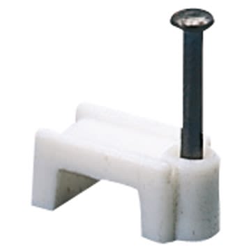 GEWISS - GEWGW50624 GRAFFETTA IN POLIMERO ANTIURTO CON CHIODO IN ACCIAIO TEMPERATO - PER CAVI LARGHEZZA 7-8MM - BIANCO