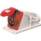 GEWISS - GEWGW62481 PRESA FISSA DA PARETE A 90° - IP44 - 3P+T 16A 380-415V 50/60HZ - ROSSO - 6H - CABLAGGIO A VITE
