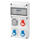 GEWISS - GEWGW68228N Q-DIN 10 DBO - 3 PRESE IEC 309 - 1 PRESA CIVILE IT/DE - IP44