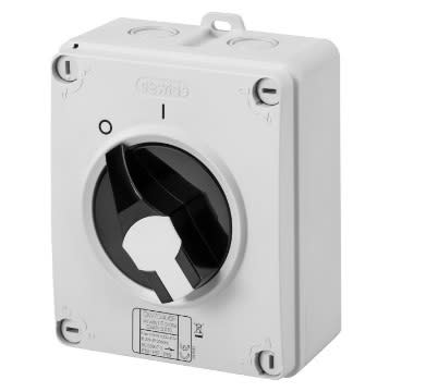 GEWISS - GEWGW70401P INTERRUTTORE SEZIONATORE ROTATIVO - HP - COMANDO - CASSETTA IN MATERIALE ISOLANTE - 16A 2P - MANOPOLA NERA LUCCHETTABILE - IP66/67/69
