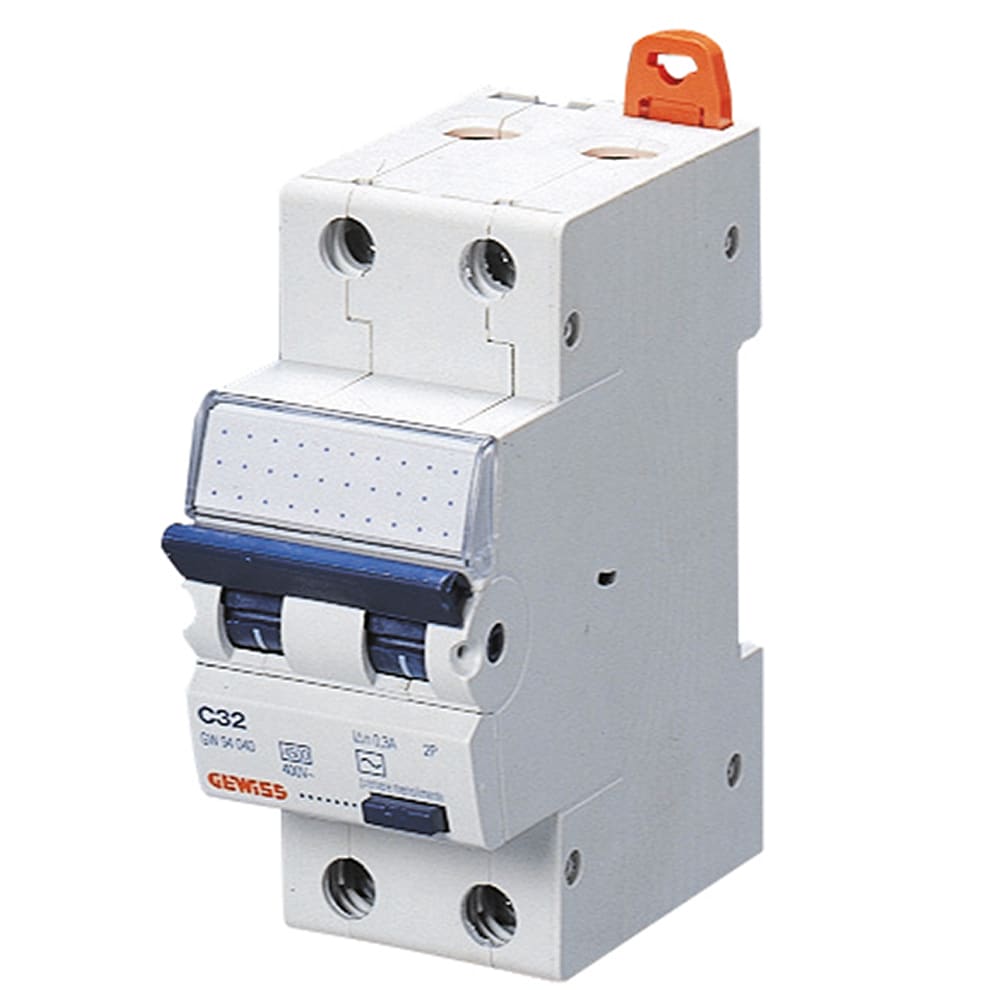 GEWISS - GEWGW94119 INTERRUTTORE MAGNETOTERMICO DIFFERENZIALE COMPATTO - MDC 60 - 1P+N CURVA C 25A TIPO AC Idn=0,3A - 2 MODULI