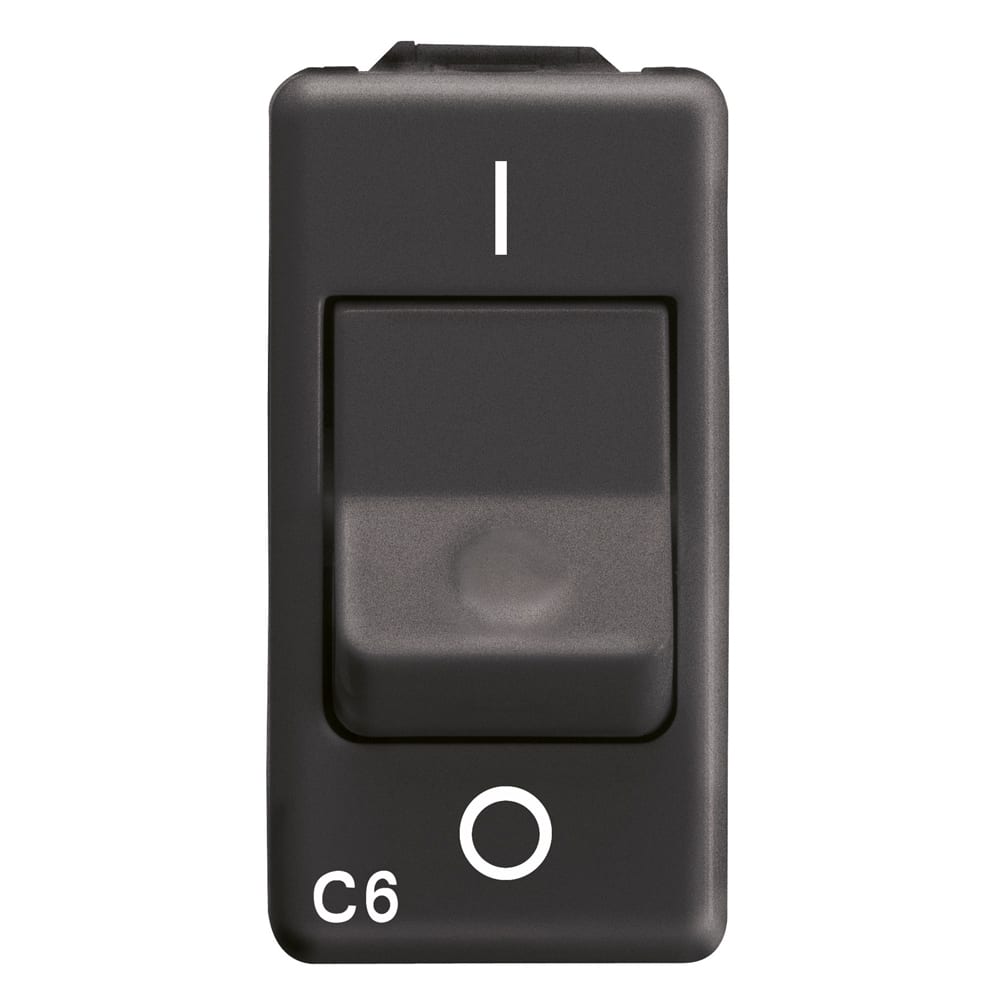 GEWISS - GEWGW21434 INTERRUTTORE AUTOMATICO MAGNETOTERMICO 230V ac - 1P+N 6A 3kA CURVA C - 1 MODULO- SYSTEM BLACK