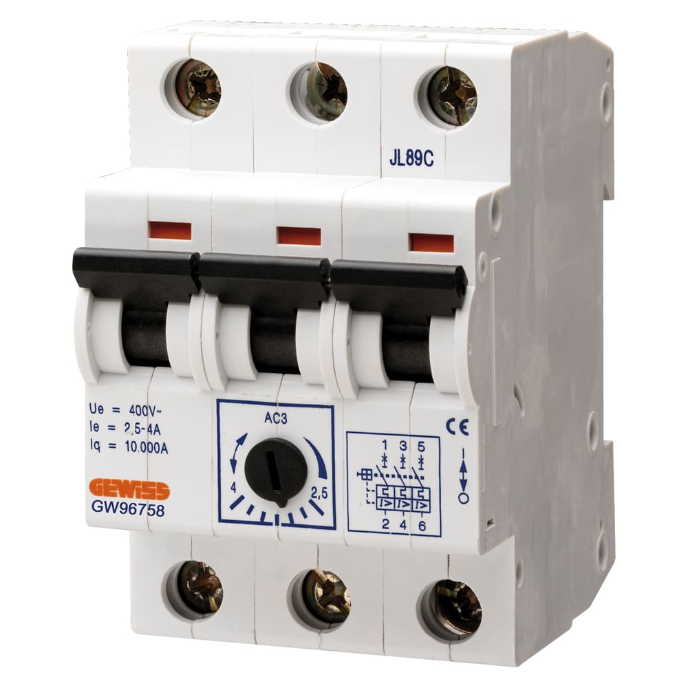 GEWISS - GEWGW96758 SALVAMOTORE - REGOLAZIONE RELE TERMICO 2,5-4A - 3 MODULI
