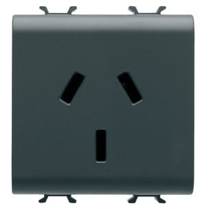 GEWISS - GEWGW12306 PRESA 2M 2P+T 10A ST.AUSTRALIANO NERO