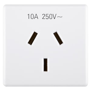 GEWISS - GEWGW20357 PRESA STANDARD AUSTRALIANO 250V ac - 2P+T 10A - SPINOTTI PIATTI - 2 MODULI - SYSTEM WHITE