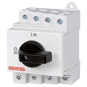 GEWISS - GEWGW96187 INTER.MANOVRA-SEZ.ROTAT. 4P 32A 1000V DC