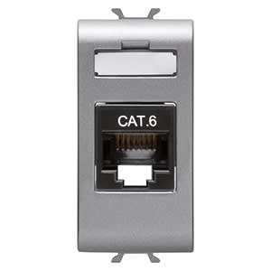 GEWISS - GEWGW14423 PRESA RJ45 - CATEGORIA 6 - UTP - 1 MODULO CHORUSMART - TITANIO