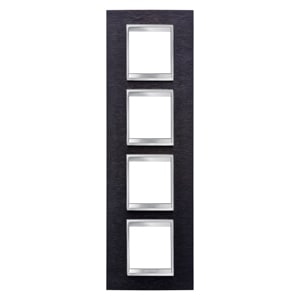 GEWISS - GEWGW16229MA PLACCA LUX INT.2+2+2+2P V.ALLUMINIO NERO