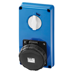 GEWISS - GEWGW67366N PRESA FISSA INTERBLOCCATA VERTICALE - SENZA FONDO - SENZA BASE PORTAFUSIBILI - 3P+N+T 63A 480-500V - 50/60HZ 7H - IP67